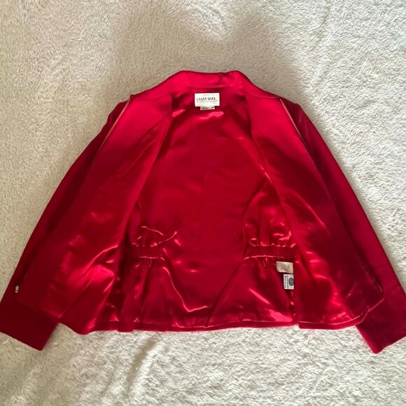 Urban Wool Merino Collection 100% Pure New Wool Zip Jacket Women's size 12 Red - Picture 3 of 7